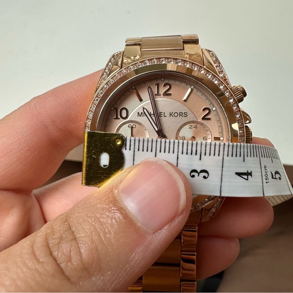 Michael Kors rose gold chronograph crystal halo MK5263 watch - Picture 7 of 8